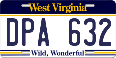 WV license plate DPA632