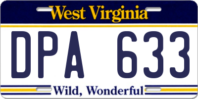 WV license plate DPA633