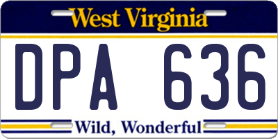 WV license plate DPA636