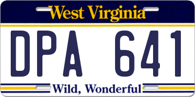 WV license plate DPA641