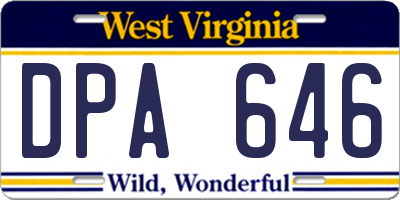 WV license plate DPA646