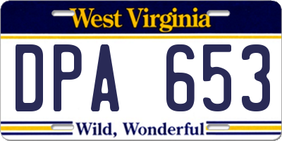 WV license plate DPA653