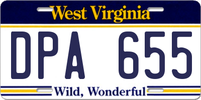 WV license plate DPA655