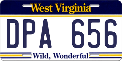 WV license plate DPA656