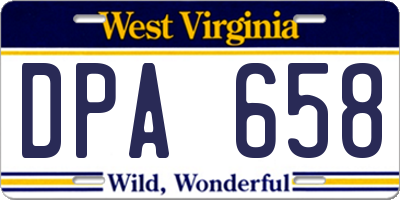 WV license plate DPA658