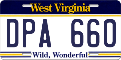 WV license plate DPA660