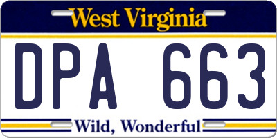 WV license plate DPA663