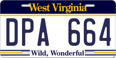 WV license plate DPA664