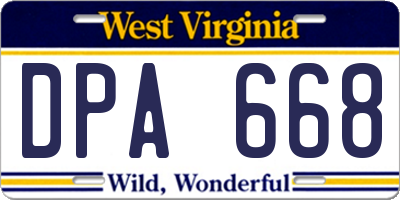 WV license plate DPA668