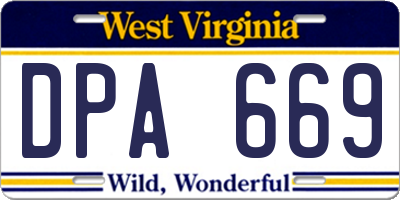 WV license plate DPA669