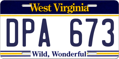 WV license plate DPA673