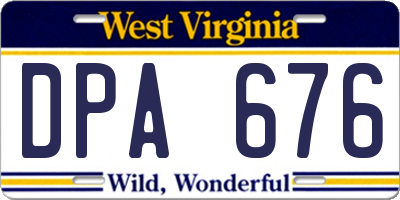 WV license plate DPA676