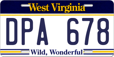 WV license plate DPA678