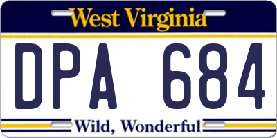 WV license plate DPA684