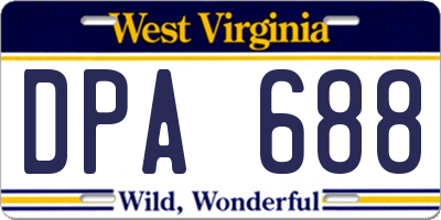 WV license plate DPA688