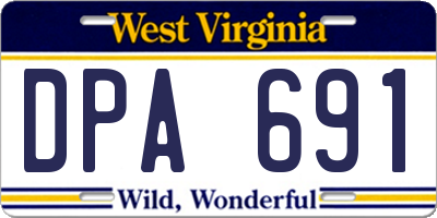 WV license plate DPA691