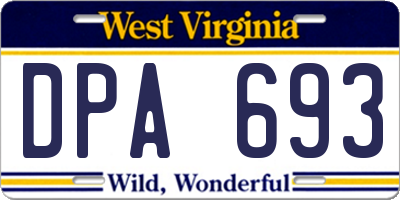 WV license plate DPA693