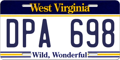 WV license plate DPA698