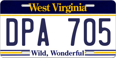 WV license plate DPA705