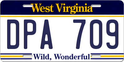 WV license plate DPA709