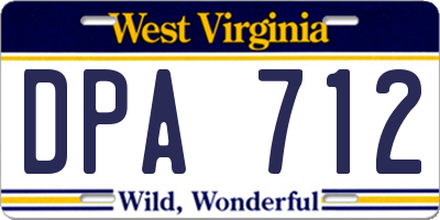 WV license plate DPA712