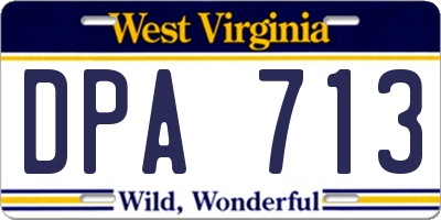 WV license plate DPA713