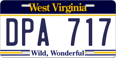 WV license plate DPA717