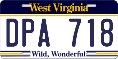 WV license plate DPA718
