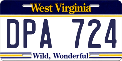 WV license plate DPA724
