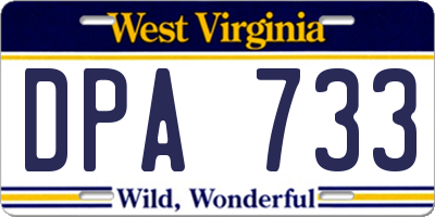 WV license plate DPA733