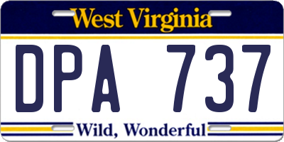WV license plate DPA737