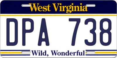 WV license plate DPA738