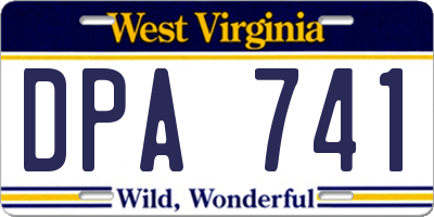 WV license plate DPA741