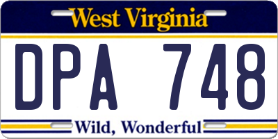 WV license plate DPA748