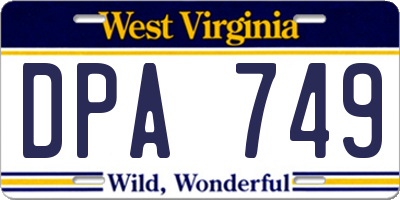 WV license plate DPA749