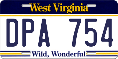 WV license plate DPA754