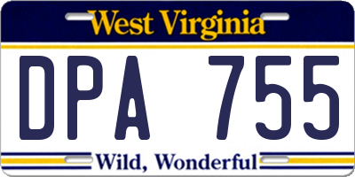WV license plate DPA755