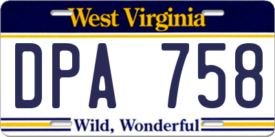 WV license plate DPA758