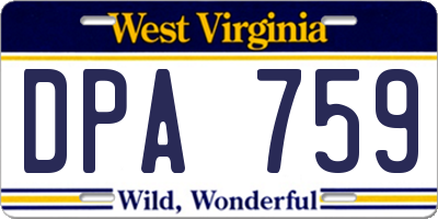 WV license plate DPA759