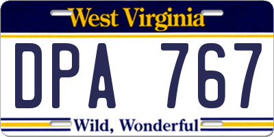 WV license plate DPA767