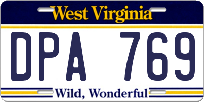 WV license plate DPA769