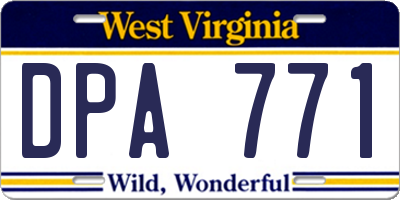 WV license plate DPA771