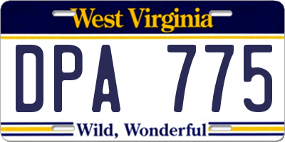 WV license plate DPA775