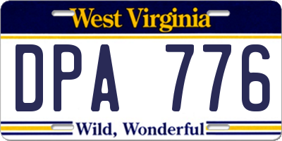 WV license plate DPA776