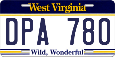 WV license plate DPA780
