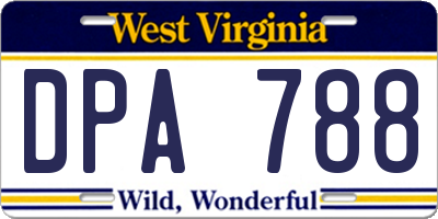 WV license plate DPA788
