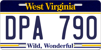 WV license plate DPA790