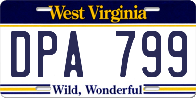 WV license plate DPA799