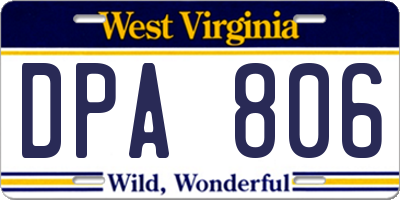 WV license plate DPA806