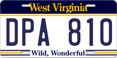 WV license plate DPA810